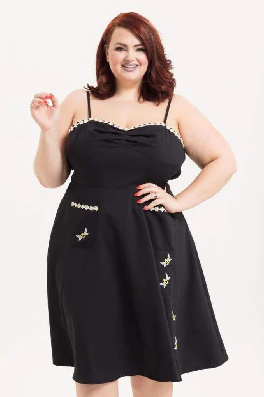 Bee Black Flared Dress Plus Size