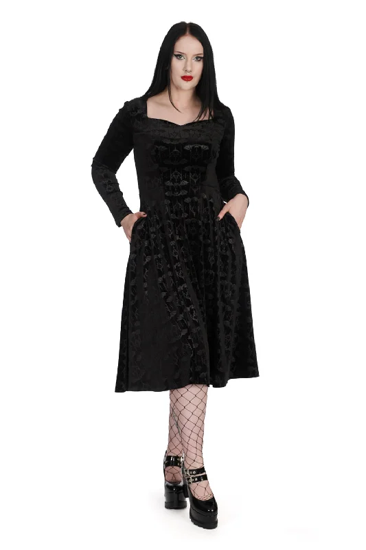 Velvet Bat Fit & Flare Dress