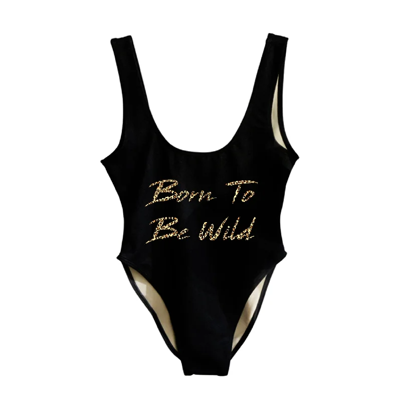 BORN TO BE WILD W/ CHEETAH TEXT  [SWIMSUIT]