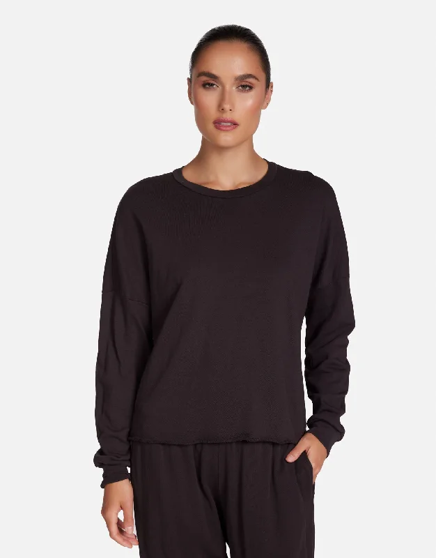 Cable - Knit Women Long Sleeve Top with a Cozy TextureTravis Espresso