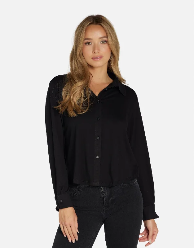 Button - Down Women Long Sleeve Top for a Classic StyleRemy Black