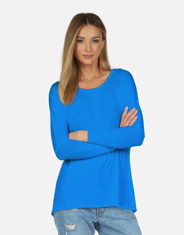 Striped Women Long Sleeve Top in a Timeless PatternHunter Core Draped Tee