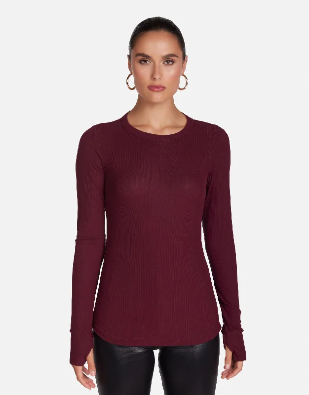 Turtleneck Women Long Sleeve Top for Cold Winter DaysAlick Burgundy