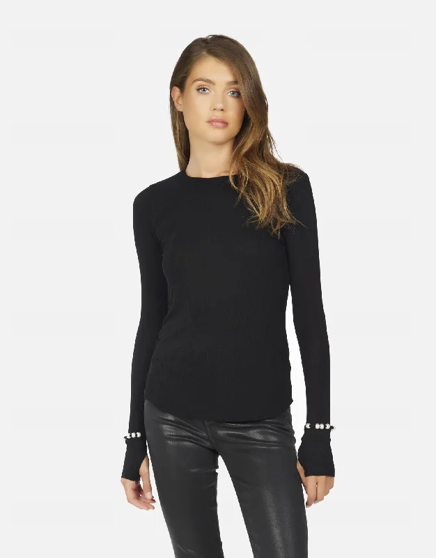 Lightweight Women Long Sleeve Top for Spring and AutumnFyco Pearl Bracelet