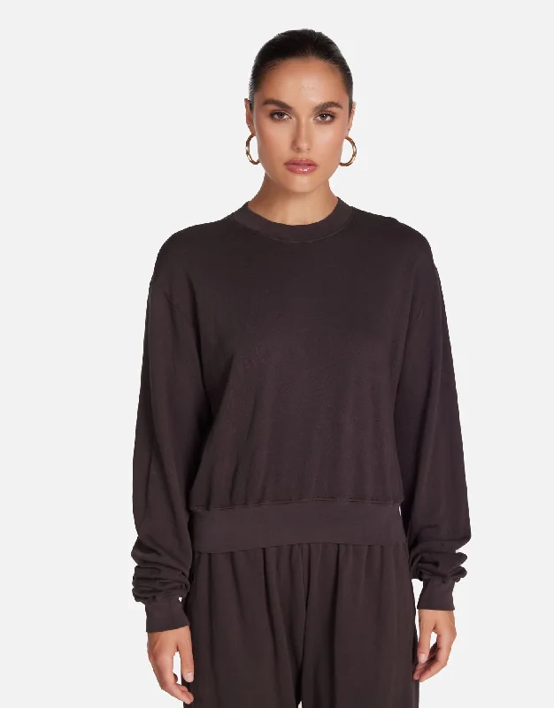 Ruffled Cuff Women Long Sleeve Top with a Feminine TouchExon Onyx