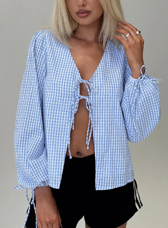 Striped Women Long Sleeve Top in a Timeless PatternSlide Away Top Blue