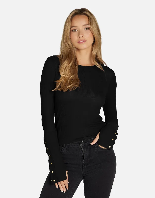 Plus Size Women Long Sleeve Top for a Flattering and Comfortable FitSorento Black