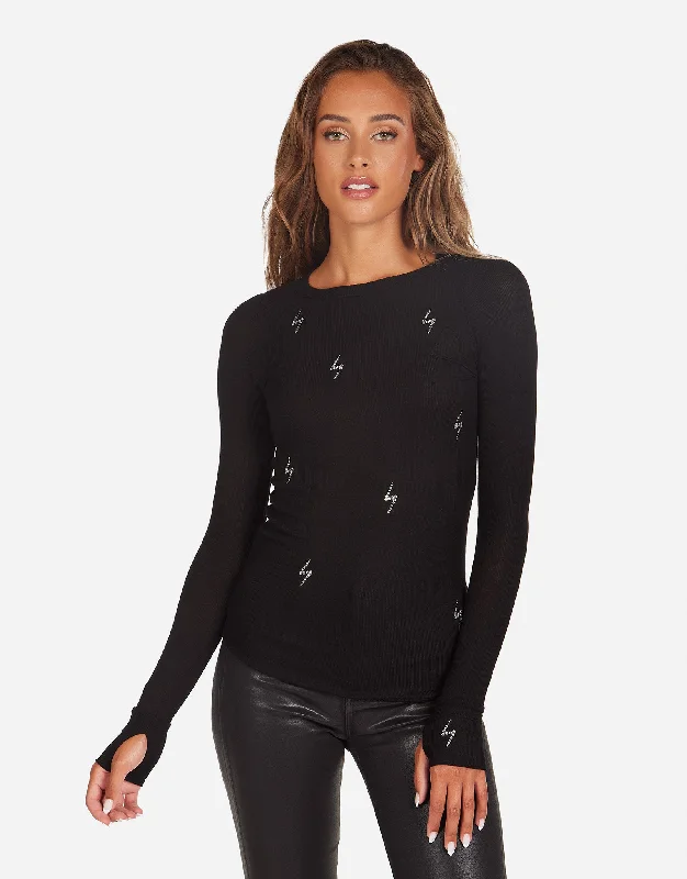 Ruffled Cuff Women Long Sleeve Top with a Feminine TouchAlick Tee