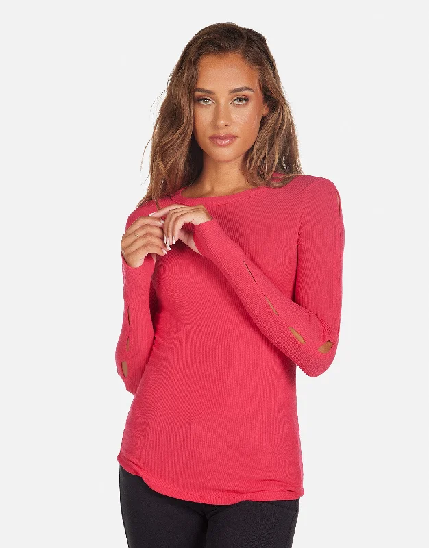 Pocket - Equipped Women Long Sleeve Top for Added FunctionalityFerdinand Cutout Top