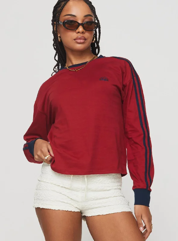 Pocket - Equipped Women Long Sleeve Top for Added FunctionalityPrata Top Adrenaline Red / Navy