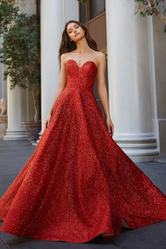 Maternity dress for a baby's first visit to the fair Cinderella Divine CB0033 Prom Long Strapless Glitter Ball Gown
