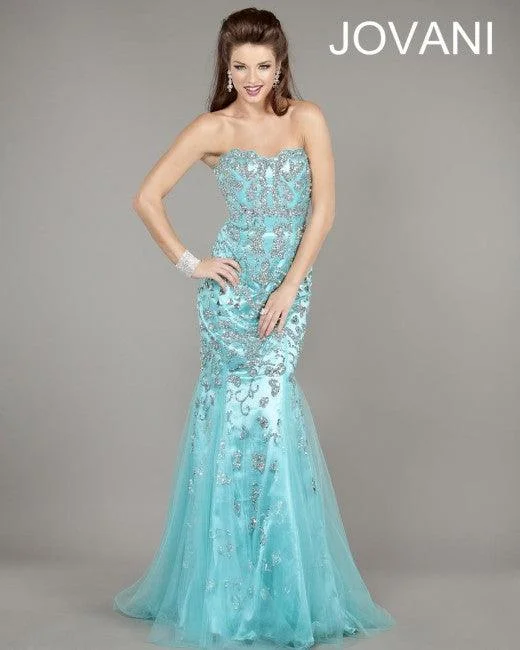 Maternity dress for a baby's first visit to the formal garden Jovani 3008 Prom Long Strapless Mermaid Formal Gown