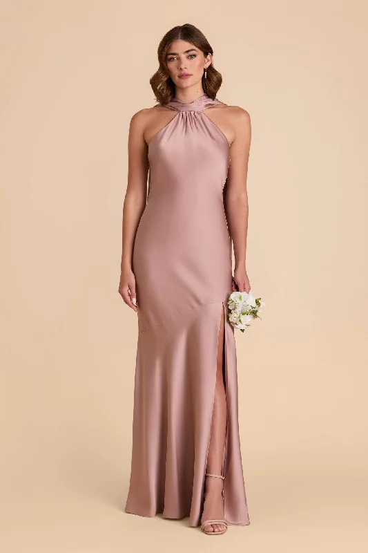 Maternity dress for a baby's first visit to the pool Eileen Matte Satin Dress - English Rose