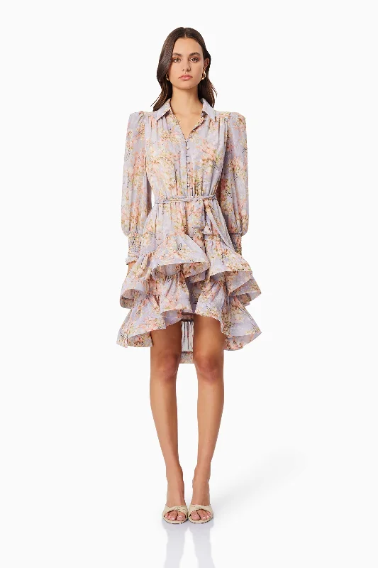 Animal print mini dresses for a bold statement Sahara Floral Mini Day Dress in Purple