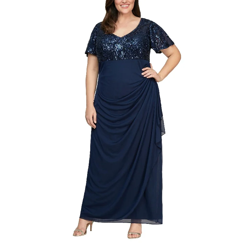 Maternity dress for a New Year's Eve celebration Alex Evenings AE8496771 Plus Size Long Formal Dress