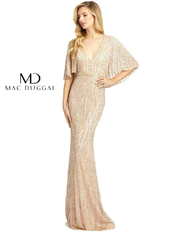 Maternity dress for a tea party Mac Duggal 4917 Long Short Sleeve Formal Mermaid Dress