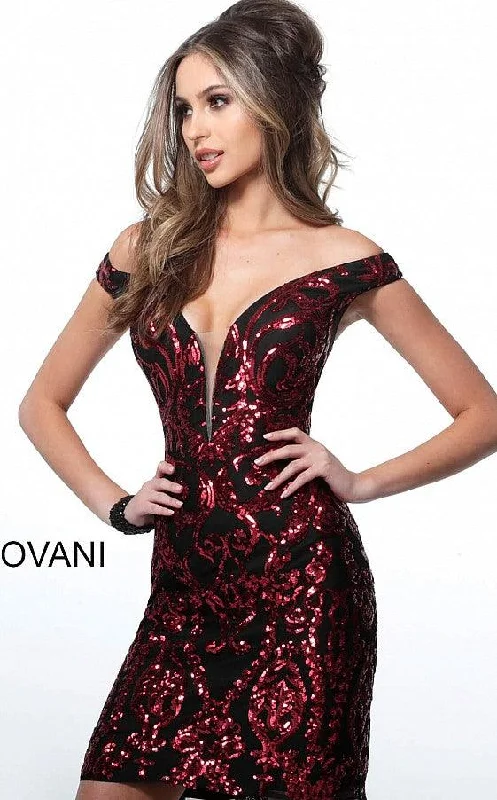 Maternity dress for a baby's first visit to the flower garden Jovani 2666 Prom Short Off Shoulder Cocktail Dress
