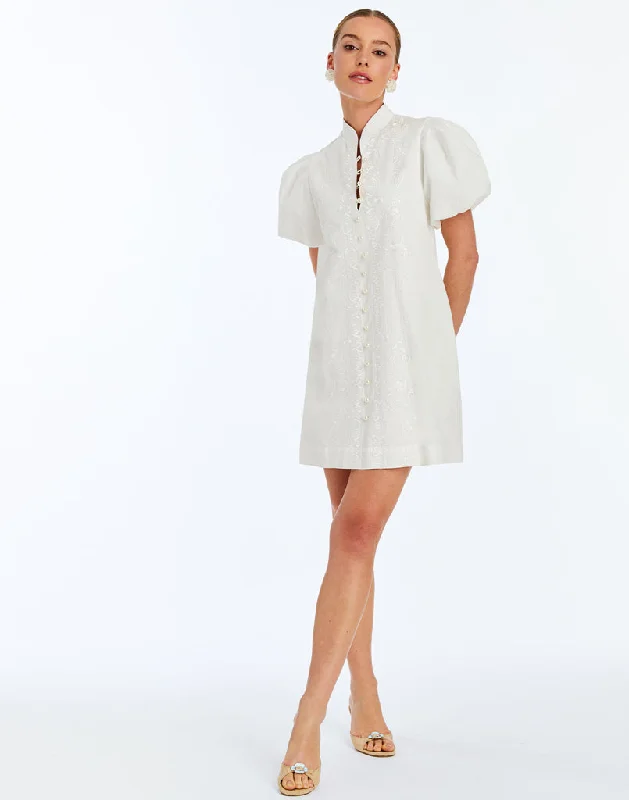Maternity dress for a baby's first visit to the orchard Elliana Barong Mini Dress