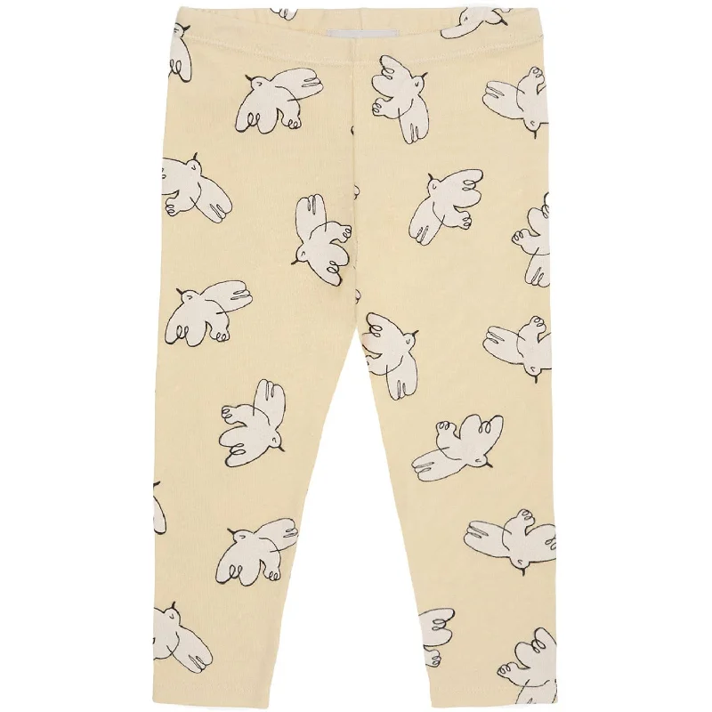 Bobo Choses Light Yellow Freedom Bird All Over Leggings