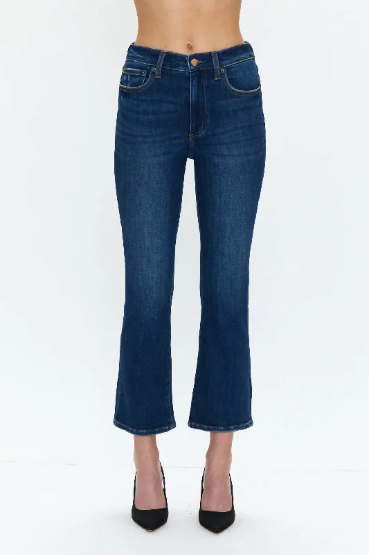 Lennon High Rise Crop Bootcut In Blue