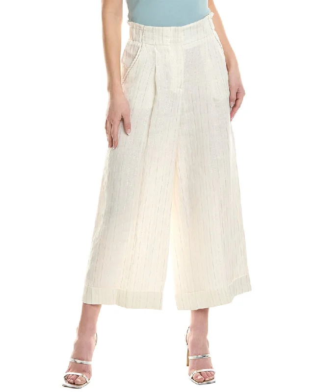 Peserico Paperbag Linen-Blend Pant