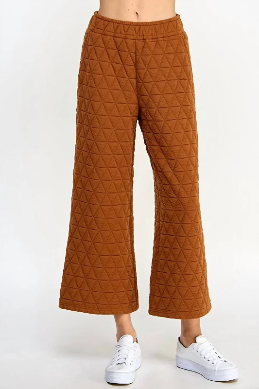 Quilted Luxe Pants In Rust