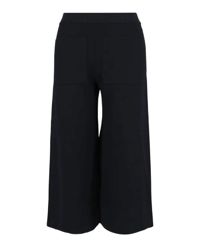 Wide-Leg Knit Trousers