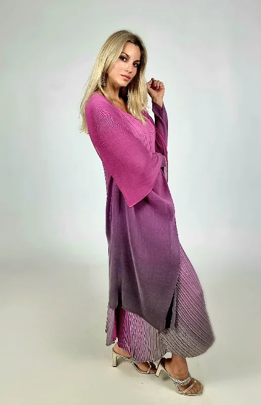 Lightweight Women Sweater for Spring and FallAlquema Fishia Ombre Long Estrella Dress And Collare Old Coat