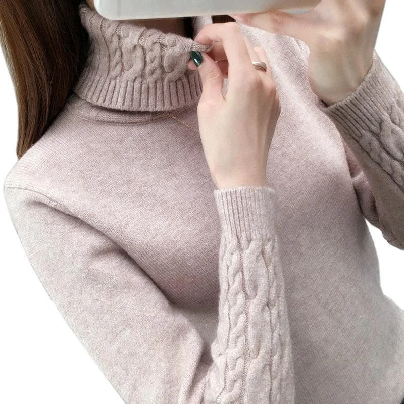 Oversized Women Sweater for a Cozy and Fashionable LookV-Design Turtleneck Sweater