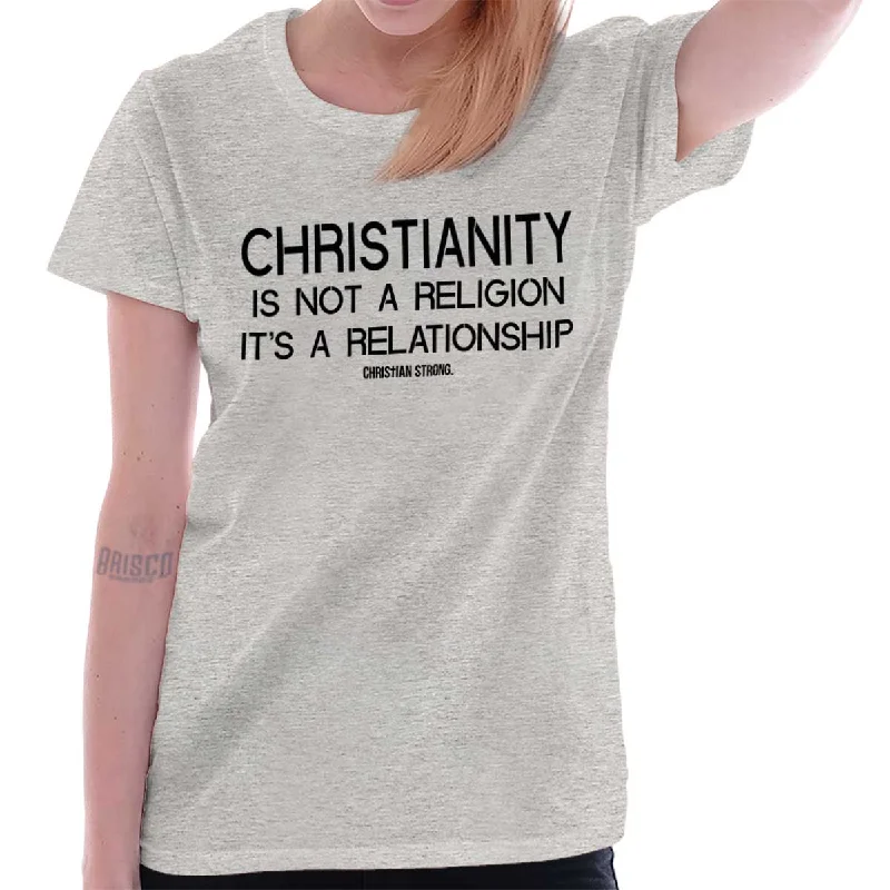 Distressed Women T Shirt with a Laid - Back AestheticChristianity Ladies T Shirt