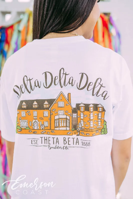 Striped Women T Shirt in a Classic PatternDelta Delta Delta Chapter House Tshirt