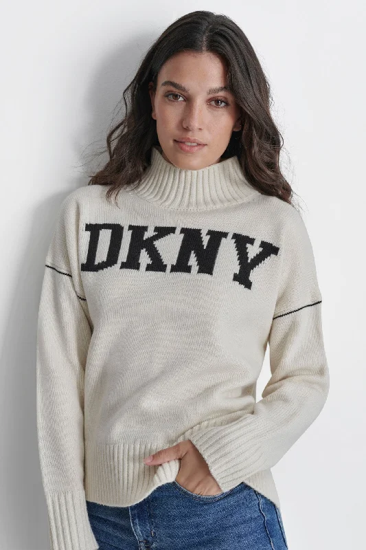 Oversized Women Sweater for a Cozy and Fashionable LookLOGO TURTLENECK SWEATER