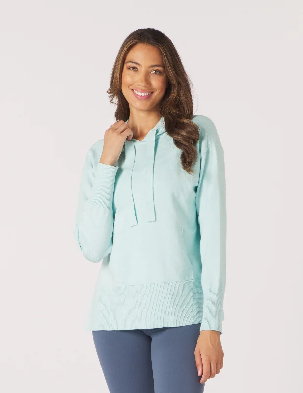 Button - Down Women Sweater for a Versatile LookElite Hoodie: Hydrangea