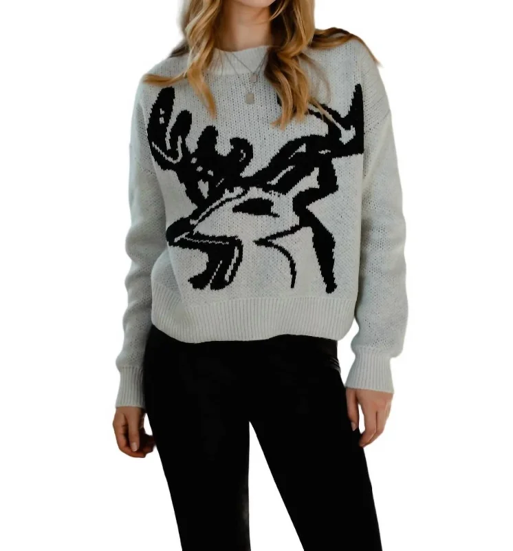 Organic Cotton Women Sweater for an Eco - Friendly ChoiceElk Sweater In Light Grey