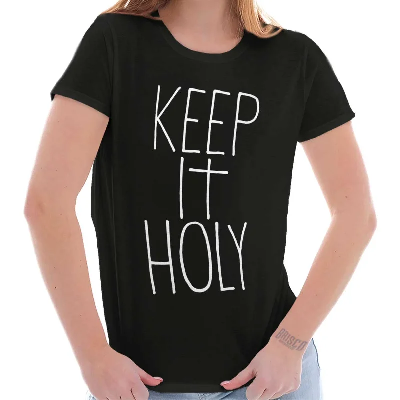 Puff Sleeve Women T Shirt for a Fashion - Forward LookKeep It Holy Printed Missy Fit T-Shirt