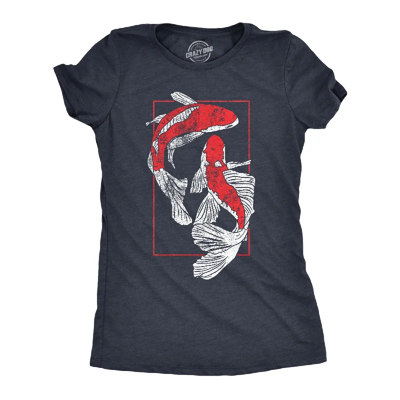 Crop Top Women T Shirt to Pair with High - Waisted BottomsKoi Fish Women's T Shirt