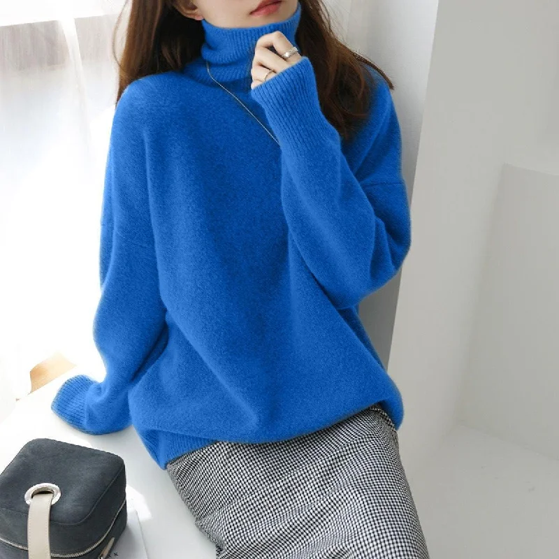 Lightweight Women Sweater for Spring and FallLoose Turtleneck Sweater