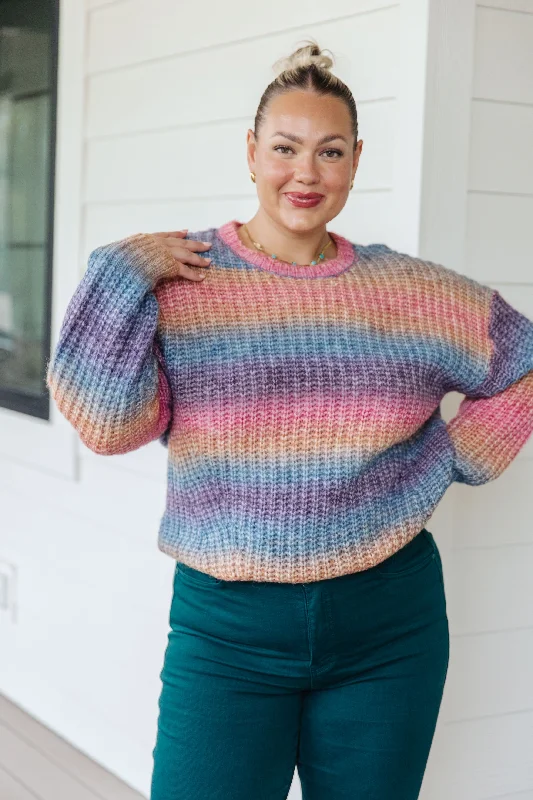 Button - Down Women Sweater for a Versatile LookMake Your Own Kind of Music Rainbow Sweater