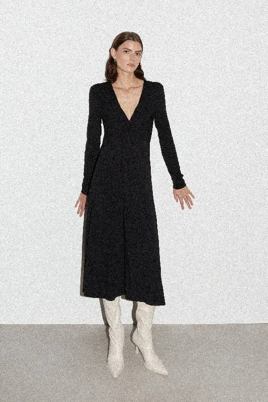 V - Neck Women Sweater to Elongate the NecklineMIDI TWIST DRESS