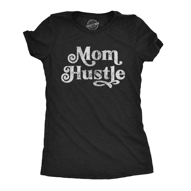 Ringer T Shirt Women with Retro - Inspired StripesMom Hustle Women's T Shirt