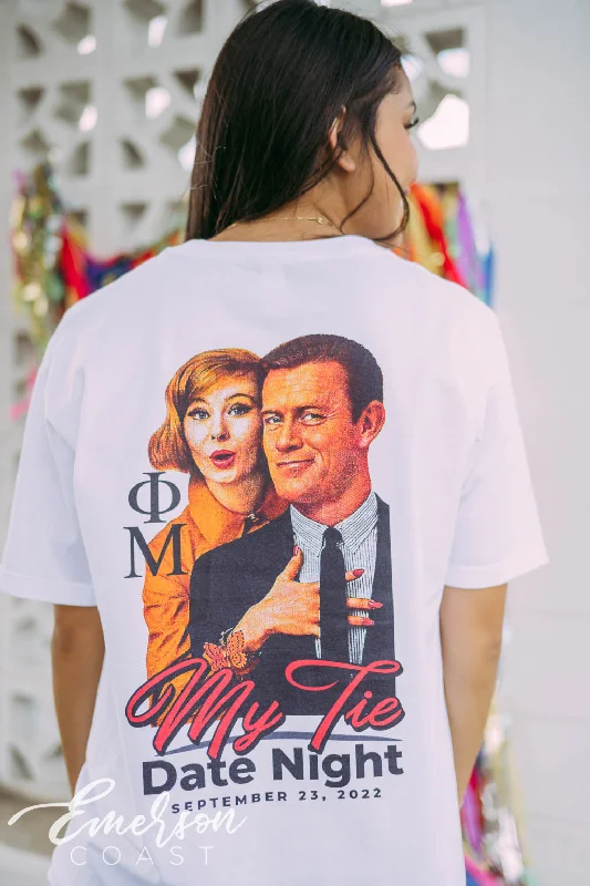 Sheer Women T Shirt for a Stylish and Alluring LookPhi Mu My Tie Date Night Pocket Tee