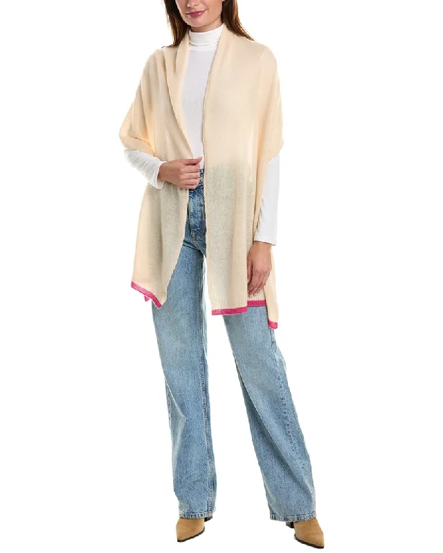 Cropped Women Sweater to Pair with High - Waisted BottomsPortolano Flat Jersey Oblong Cashmere Wrap