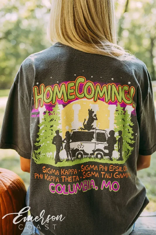 Tie - Dye Women T Shirt with a Bohemian VibeSigma Kappa Mystery Homecoming Tshirt