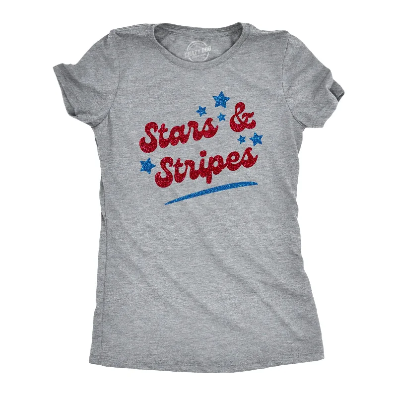 Muscle Women T Shirt for a Sporty and Casual LookStars And Stripes Glitter Women's T Shirt