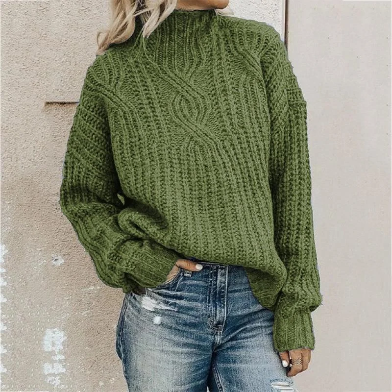 Cable - Knit Women Sweater with Intricate PatternsTwist Turtleneck Women Sweaters