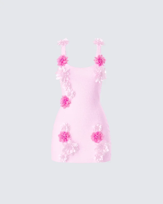 Backless Women Dress for a Sexy and Alluring Look at Evening EventsAisling Pink Rosette Mini Dress