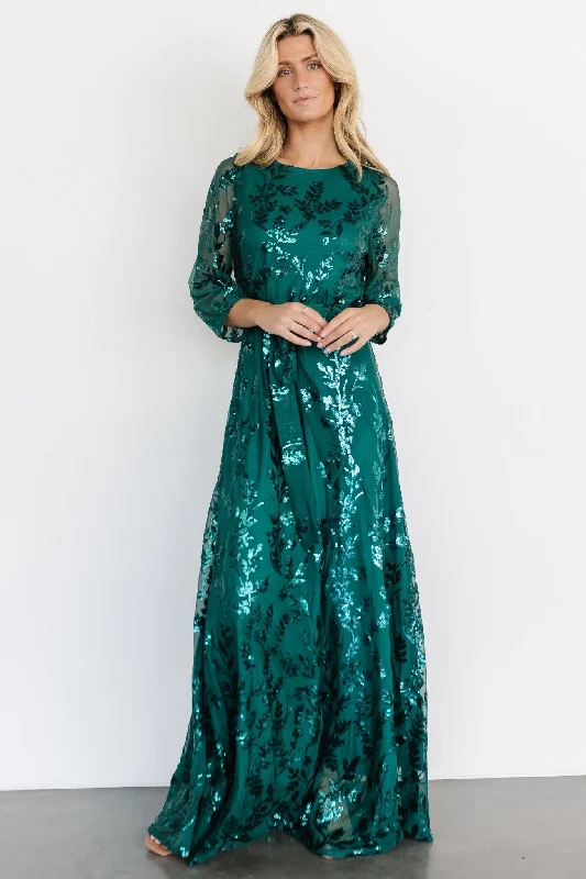 Off - the - Shoulder Women Dress for a Romantic and Feminine LookDestiny Sequin Maxi Dress | Emerald