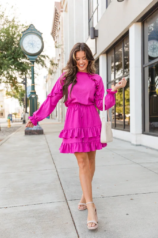 Ball Gown Women Dress with a Full Skirt for a Princess - like LookPinch Me Pink Ruffle Detail Mini Dress