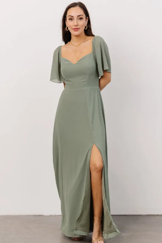 Backless Women Dress for a Sexy and Alluring Look at Evening EventsSierra Sweetheart Maxi Dress | Eucalyptus