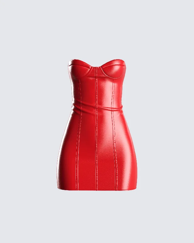 Sleeveless Women Dress in Bright Colors for Summer PartiesSleeveless Women Dress in Bright Colors for Summer PartiesTrisha Vegan Leather Mini Dress